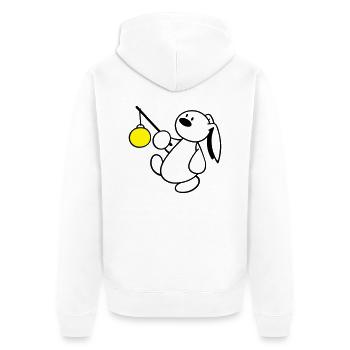 Un lapin mignon avec lanterne - Veste à capuche bio Premium Unisexe - blanc - Dos - Thijin (182cm)
