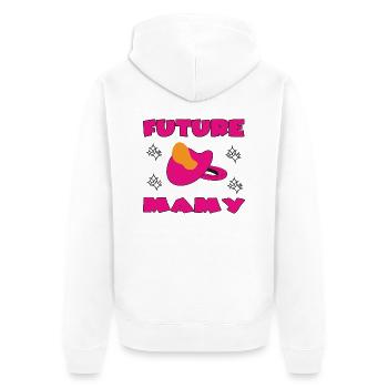 Future mamy - Unisex Premium Bio Zip Hoodie - Weiß - Hinten - Thijin (182cm)
