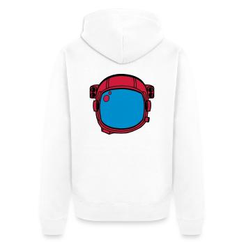 Astronaut Helmet - Unisex Premium Organic Zip Hoodie - white - Back - Thijin (182cm)