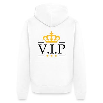 Stars kronenkrone king friends team logo member st - Unisex Premium Organic Zip Hoodie - white - Back - Thijin (182cm)