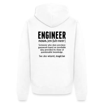 ENGINEER - Unisex Premium Organic Zip Hoodie - white - Back - Thijin (182cm)