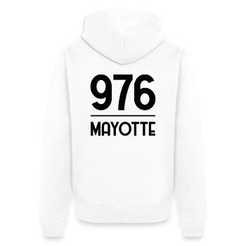 Mayotte / 976 / Comores / Maoré - Unisex Premium Bio Zip Hoodie - Weiß - Hinten - Thijin (182cm)
