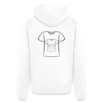 T-shirt - Unisex Premium Bio Zip Hoodie - Weiß - Hinten - Thijin (182cm)