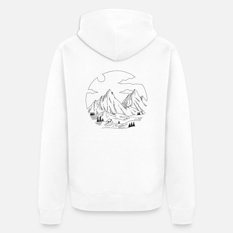 Paysage de forme géométrique - Veste à capuche bio Premium Unisexe - blanc