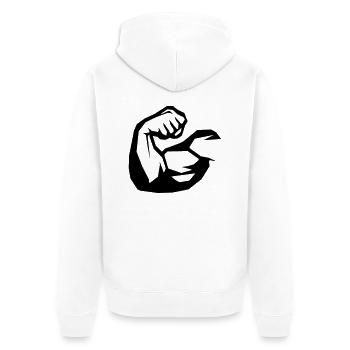 Muscles biceps - Veste à capuche bio Premium Unisexe - blanc - Dos - Thijin (182cm)