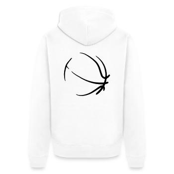 Basketball 08 - Unisex Premium Bio Zip Hoodie - Weiß - Hinten - Thijin (182cm)
