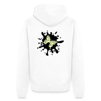 Papillon éclaboussure de couleur - Veste à capuche bio Premium Unisexe - blanc - Dos - Thijin (182cm)