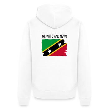 Saint Kitts and Nevis - Caribbean - West Indies - Unisex Premium Organic Zip Hoodie - white - Back - Thijin (182cm)