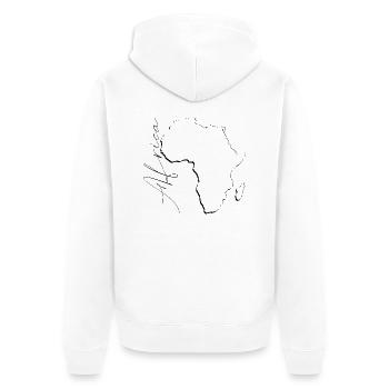 Carte de l’Afrique comme plan EN - Veste à capuche bio Premium Unisexe - blanc - Dos - Thijin (182cm)