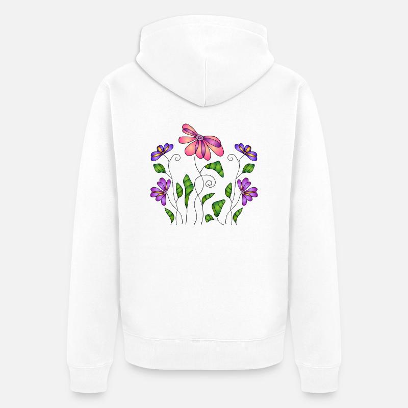 Fleur - Veste à capuche bio Premium Unisexe - blanc