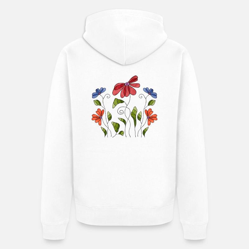 Fleur - Veste à capuche bio Premium Unisexe - blanc