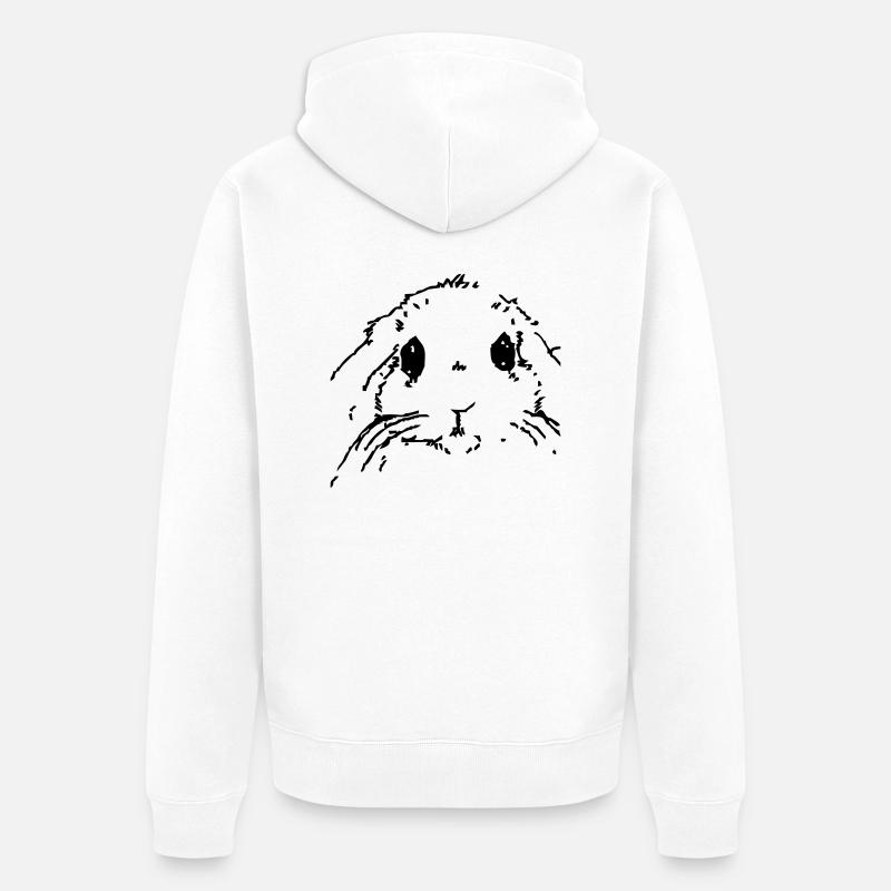 Lapin - Veste à capuche bio Premium Unisexe - blanc