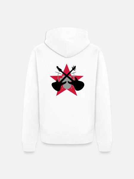 band - Unisex Premium Organic Zip Hoodie - white