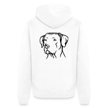 Rhodesian Ridgeback - Unisex Premium Bio Zip Hoodie - Weiß - Hinten - Thijin (182cm)