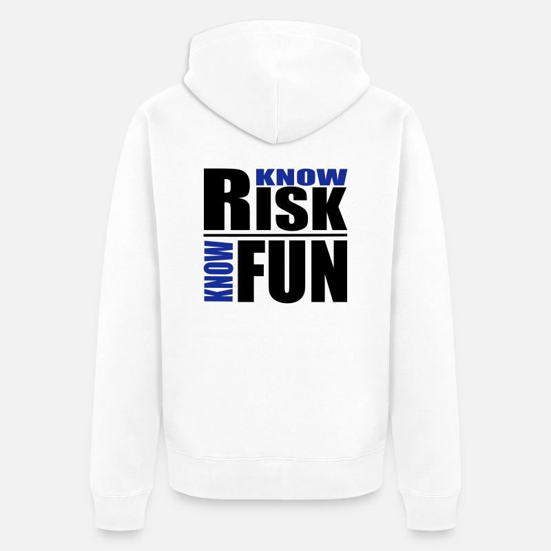 know risk - know fun - Unisex Premium Bio Zip Hoodie - Weiß