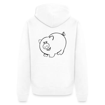 De porcs - Veste à capuche bio Premium Unisexe - blanc - Dos - Thijin (182cm)