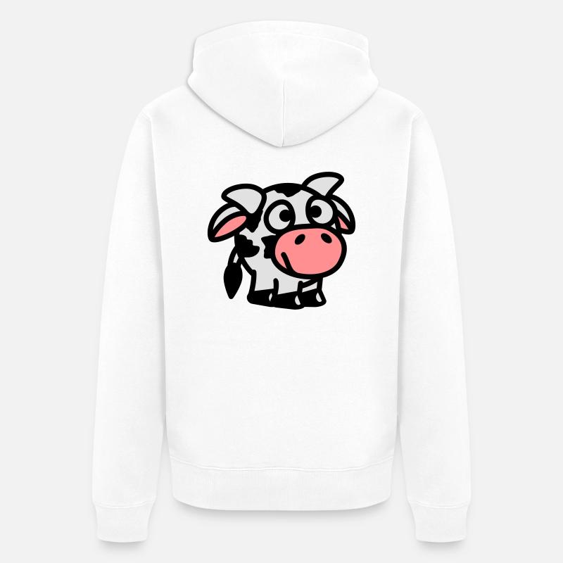 smiley_cow_3c - Veste à capuche bio Premium Unisexe - blanc
