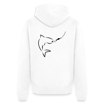 Fishing - Unisex Premium Bio Zip Hoodie - Weiß - Hinten - Thijin (182cm)