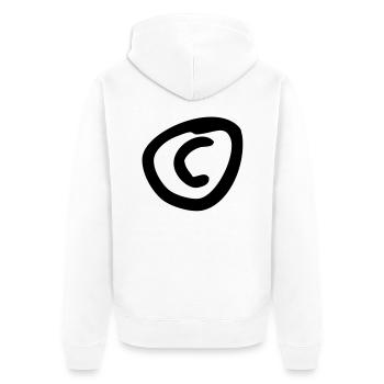 copyright c - Unisex Premium Bio Zip Hoodie - Weiß - Hinten - Thijin (182cm)