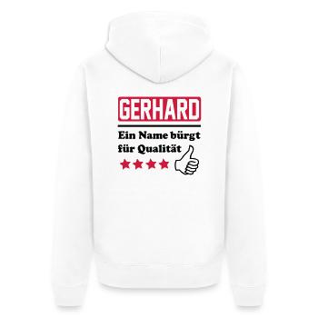 Gerhard - Veste à capuche bio Premium Unisexe - blanc - Dos - Thijin (182cm)