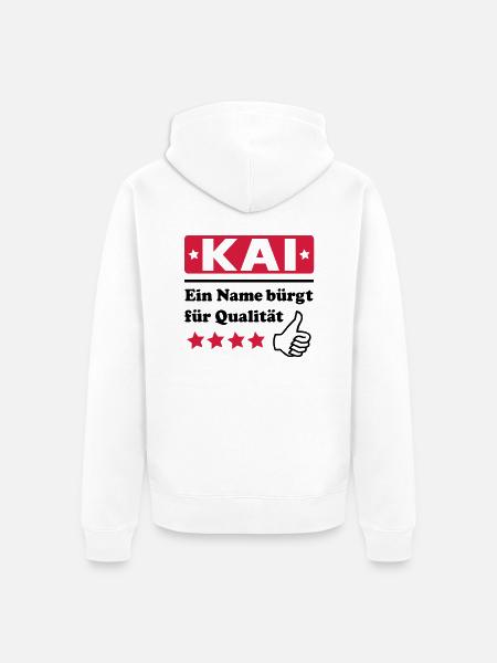 kai - Unisex Premium Bio Zip Hoodie - Weiß