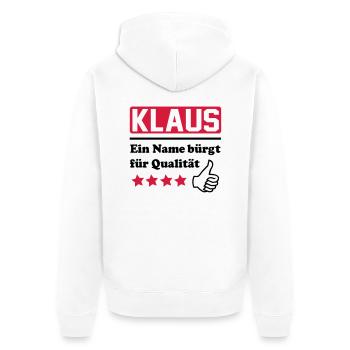 weihnachtsmann - Veste à capuche bio Premium Unisexe - blanc - Dos - Thijin (182cm)