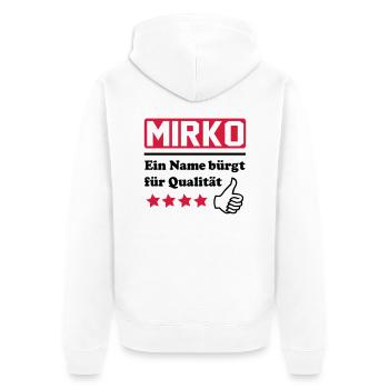 Mirko - Veste à capuche bio Premium Unisexe - blanc - Dos - Thijin (182cm)