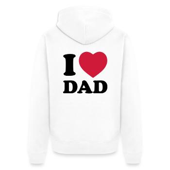 i_love_dad - Veste à capuche bio Premium Unisexe - blanc - Dos - Thijin (182cm)