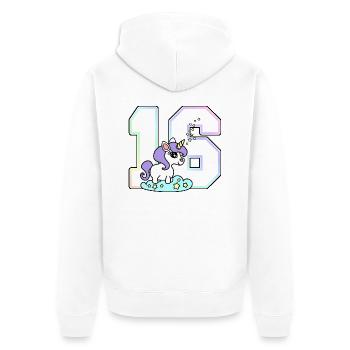 16 Nombre Licorne Unicorne unicorn - Veste à capuche bio Premium Unisexe - blanc - Dos - Thijin (182cm)