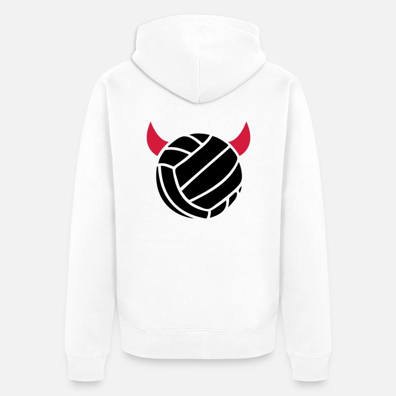 volleyball_ball_hoerner____f2 - Veste à capuche bio Premium Unisexe - blanc