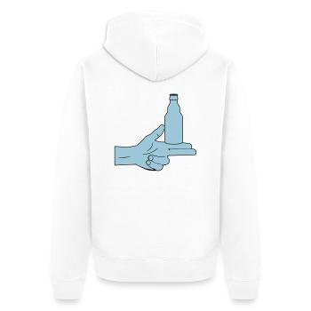 Pistolero Cerveza - Unisex Premium Bio Zip Hoodie - Weiß - Hinten - Thijin (182cm)