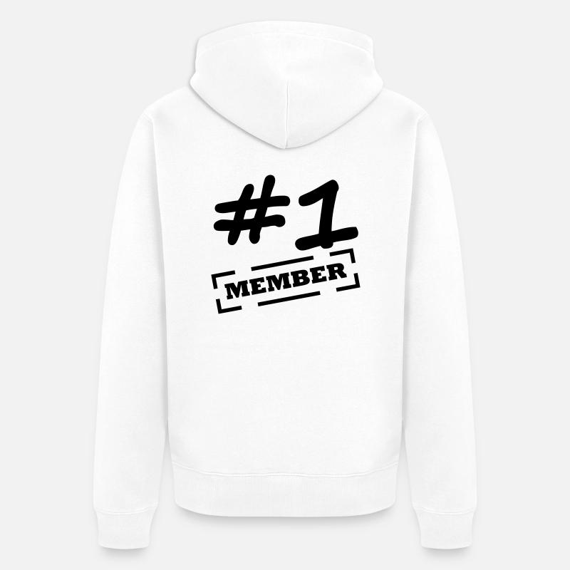 #1 member - Veste à capuche bio Premium Unisexe - blanc