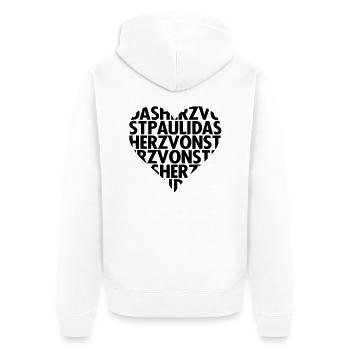 Das Herz von St. Pauli - Unisex Premium Bio Zip Hoodie - Weiß - Hinten - Thijin (182cm)