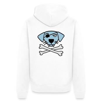pirate_dog_042013_a_3c - Unisex Premium Organic Zip Hoodie - white - Back - Thijin (182cm)