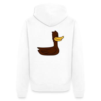 Funny Duck - Veste à capuche bio Premium Unisexe - blanc - Dos - Thijin (182cm)