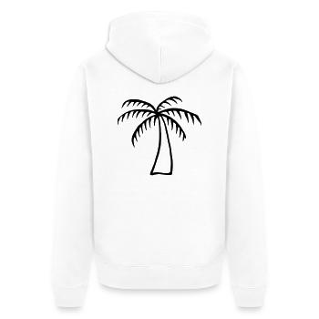 Palme - Unisex Premium Bio Zip Hoodie - Weiß - Hinten - Thijin (182cm)