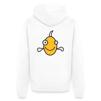 Funny Fish - Unisex Premium Bio Zip Hoodie - Weiß - Hinten - Thijin (182cm)