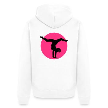 bodenturnen_f2 - Unisex Premium Organic Zip Hoodie - white - Back - Thijin (182cm)