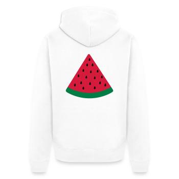 water melon slice - Unisex Premium Organic Zip Hoodie - white - Back - Thijin (182cm)