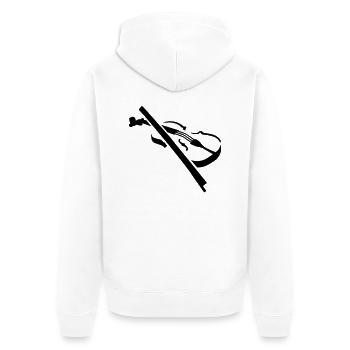 Geige - Unisex Premium Bio Zip Hoodie - Weiß - Hinten - Thijin (182cm)