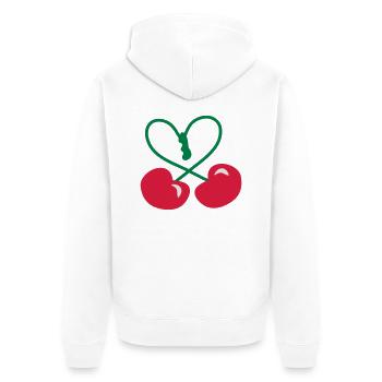 Rockabilly Kirsche Hertz Symbol patjila 2014 - Unisex Premium Bio Zip Hoodie - Weiß - Hinten - Thijin (182cm)