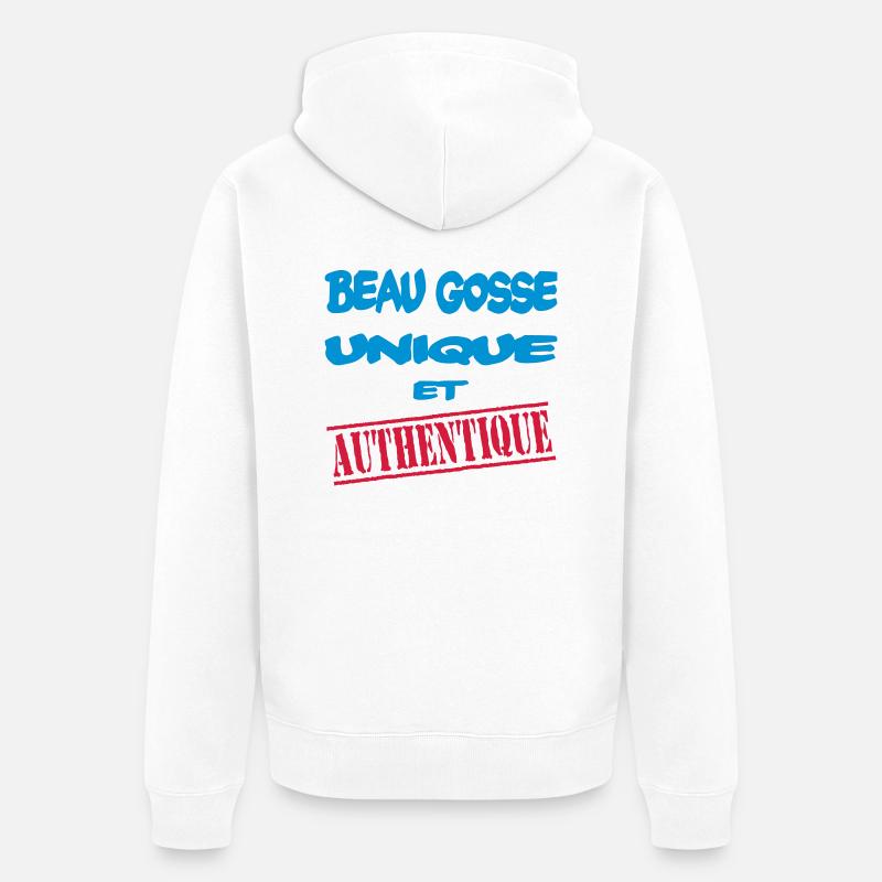 Beau gosse unique et authentique - Veste à capuche bio Premium Unisexe - blanc