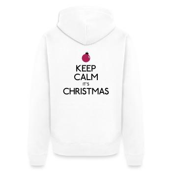 Keep Calm Christmas - Unisex Premium Bio Zip Hoodie - Weiß - Hinten - Thijin (182cm)