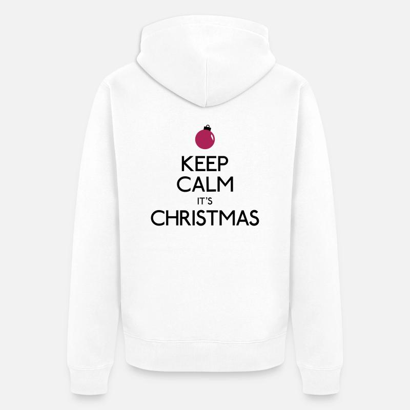 Keep Calm Christmas - Unisex Premium Bio Zip Hoodie - Weiß