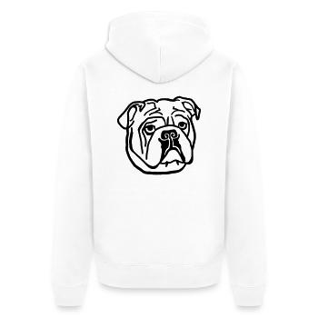 Bouledogue - Veste à capuche bio Premium Unisexe - blanc - Dos - Thijin (182cm)