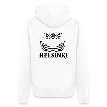 Symbolwappen der Stadt Helsinki Finnland - Unisex Premium Bio Zip Hoodie - Weiß - Hinten - Thijin (182cm)
