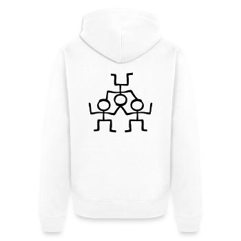 Acrobaten Acrobatic - Unisex Premium Bio Zip Hoodie - Weiß - Hinten - Thijin (182cm)