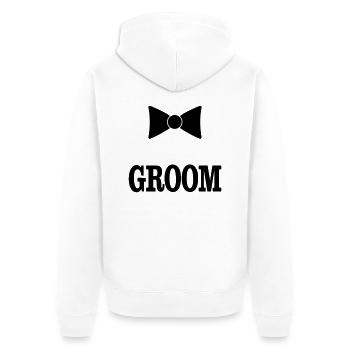 groom bowtie - Unisex Premium Bio Zip Hoodie - Weiß - Hinten - Thijin (182cm)