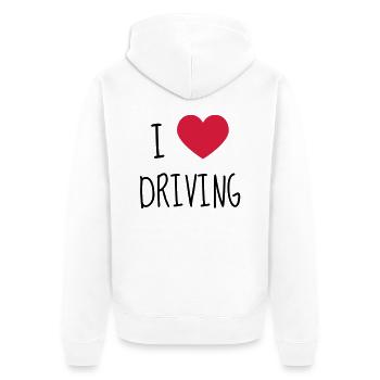 Fahrer Fahren Sport Auto Spieler - Unisex Premium Bio Zip Hoodie - Weiß - Hinten - Thijin (182cm)