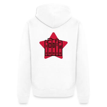 Library Librarian Bibliothek Bibliothèque Biblio - Unisex Premium Organic Zip Hoodie - white - Back - Thijin (182cm)